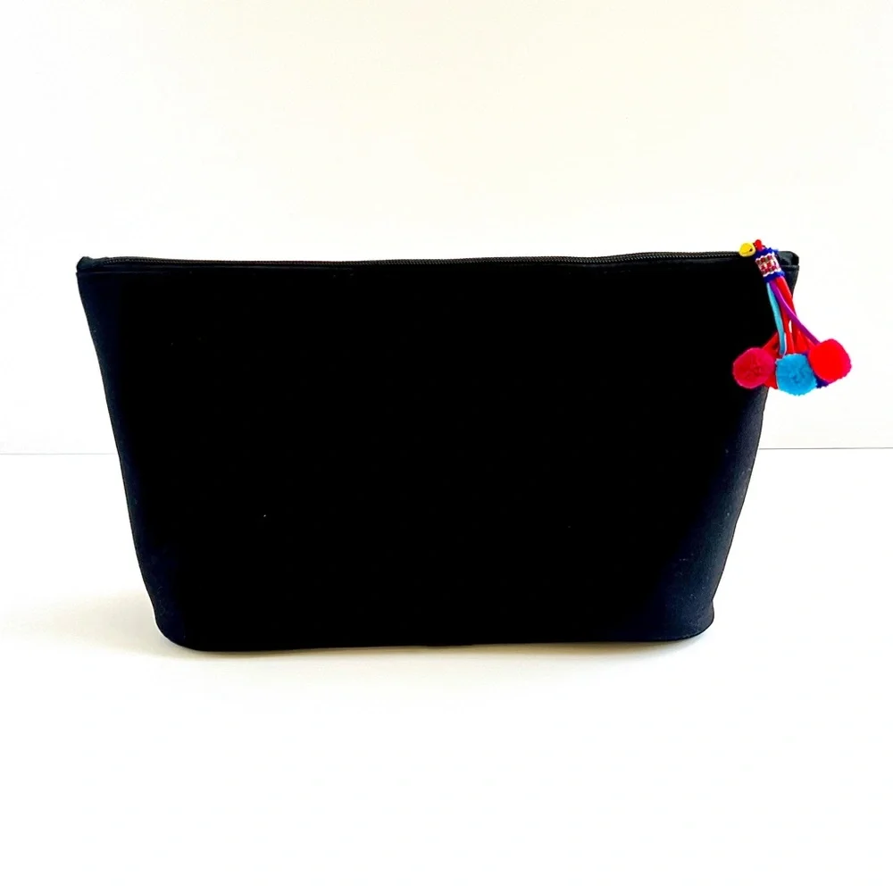 Large Colorful Birds and Florals Embroidered Pom Pom Bag (NWOT) - Picture 5 of 9